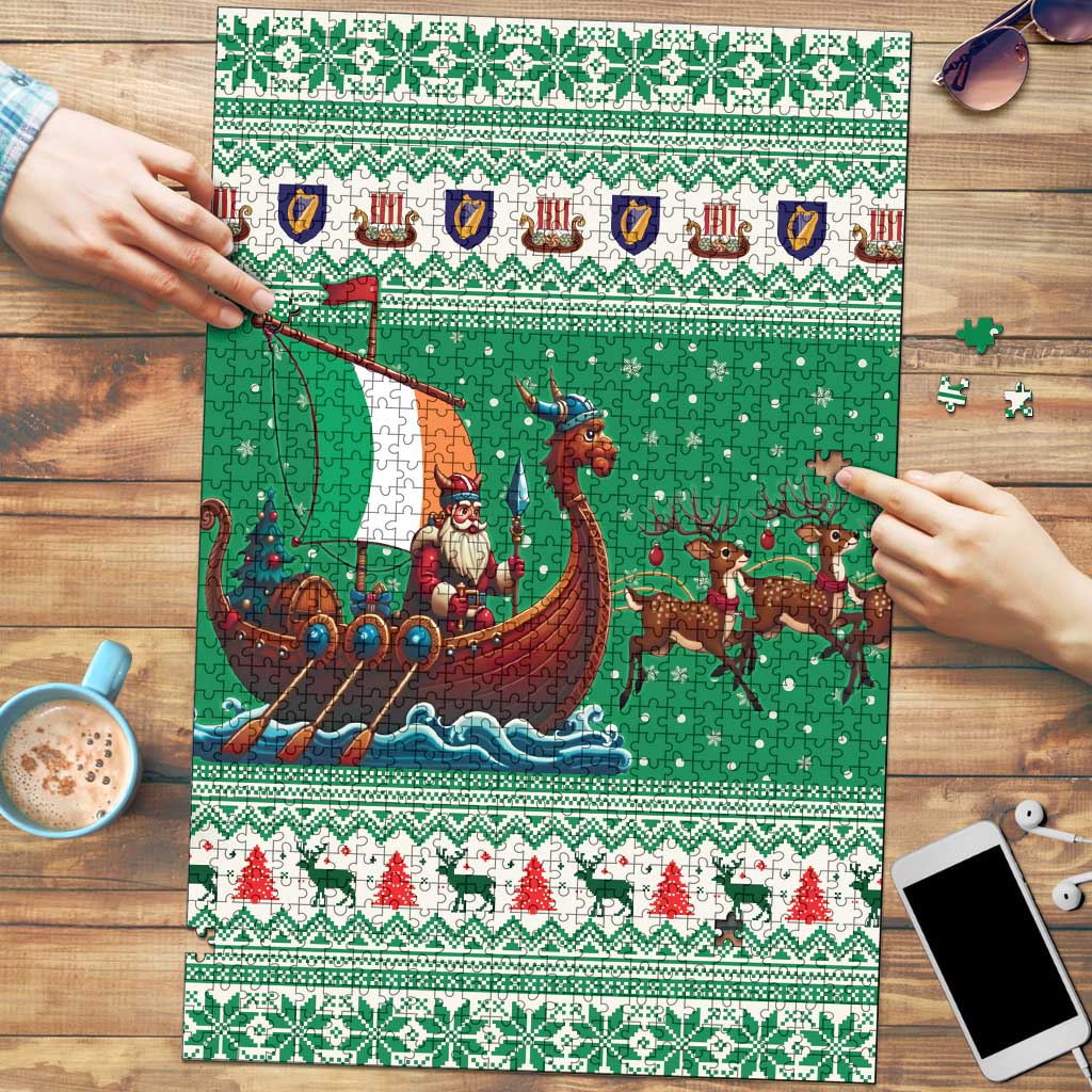 Ireland Viking Santa Christmas Puzzle Funny Reindeer Norse Xmas - Wonder Print Shop