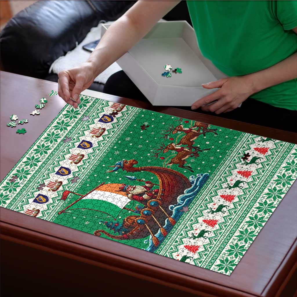 Ireland Viking Santa Christmas Puzzle Funny Reindeer Norse Xmas - Wonder Print Shop
