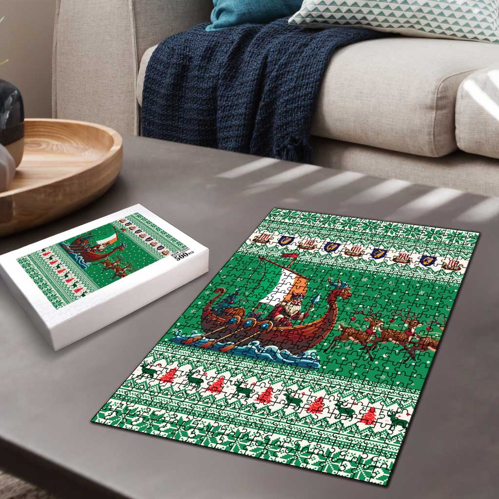 Ireland Viking Santa Christmas Puzzle Funny Reindeer Norse Xmas - Wonder Print Shop