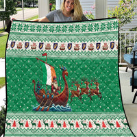 Ireland Viking Santa Christmas Quilt Funny Reindeer Norse Xmas - Wonder Print Shop