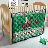 Ireland Viking Santa Christmas Quilt Funny Reindeer Norse Xmas - Wonder Print Shop