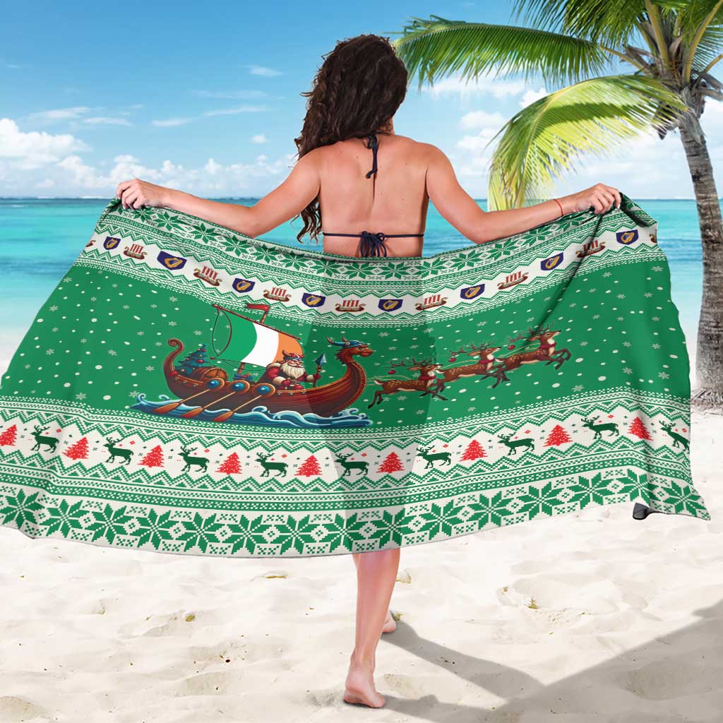 Ireland Viking Santa Christmas Sarong Funny Reindeer Norse Xmas - Wonder Print Shop