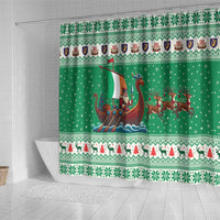 Ireland Viking Santa Christmas Shower Curtain Funny Reindeer Norse Xmas - Wonder Print Shop