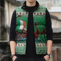 Ireland Viking Santa Christmas Sleeveless Puffer Jacket Funny Reindeer Norse Xmas - Wonder Print Shop