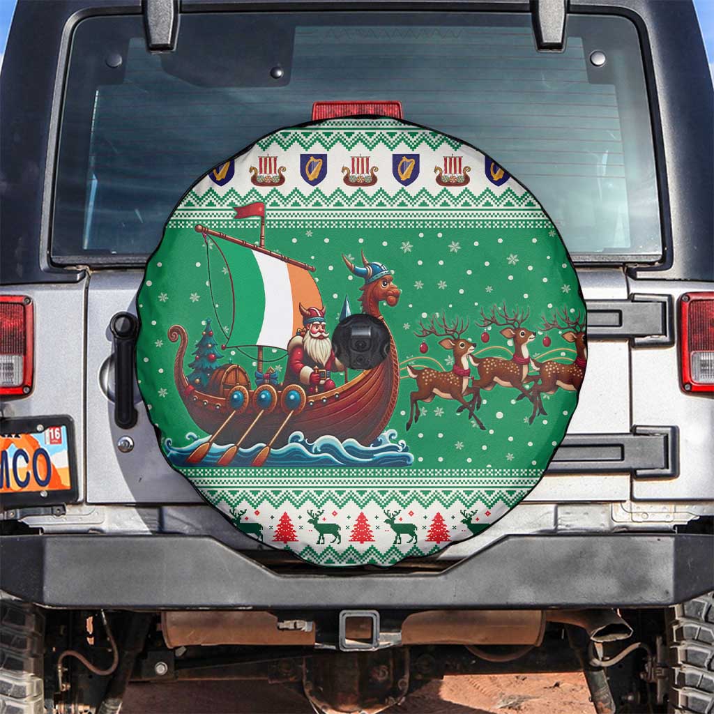 Ireland Viking Santa Christmas Spare Tire Cover Funny Reindeer Norse Xmas - Wonder Print Shop