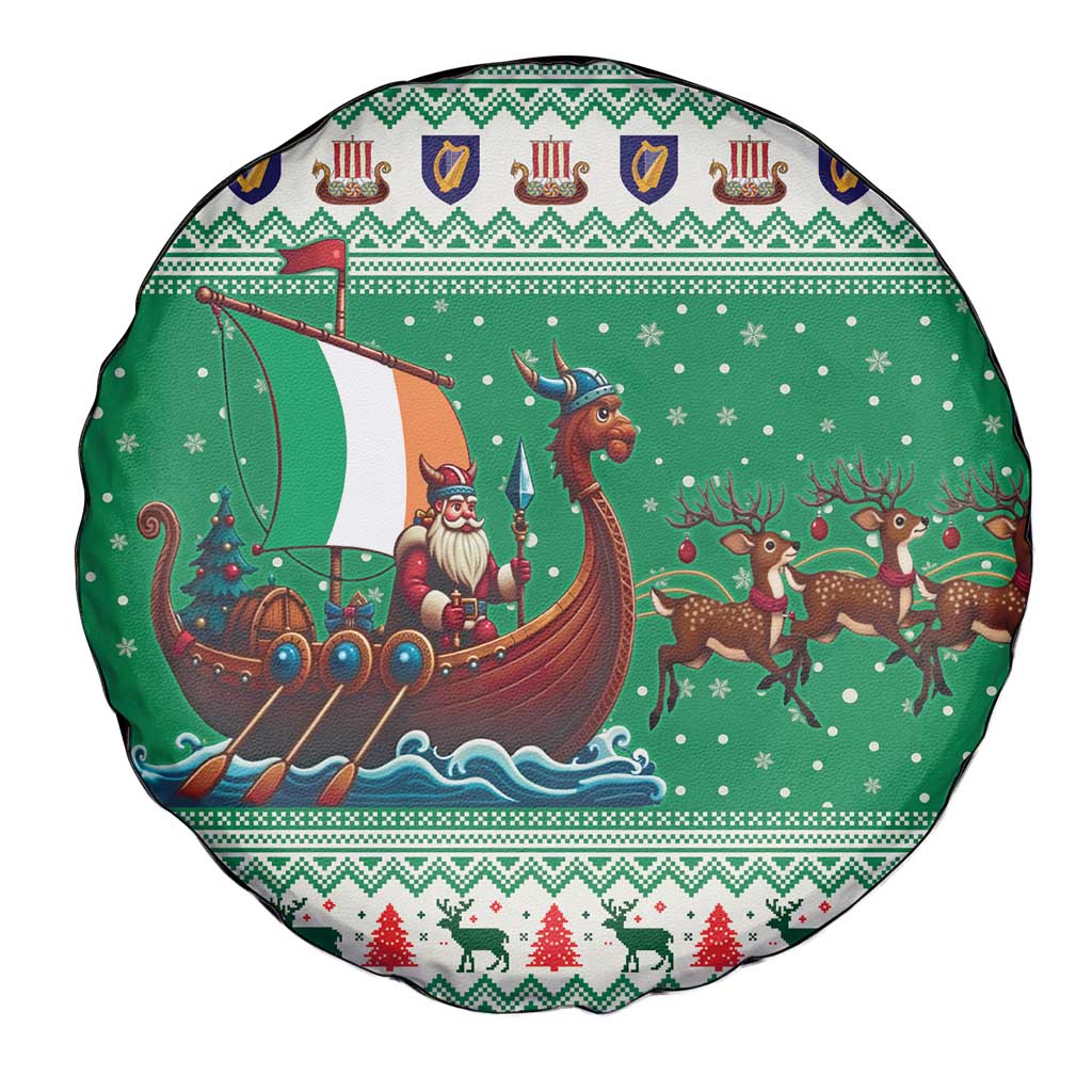 Ireland Viking Santa Christmas Spare Tire Cover Funny Reindeer Norse Xmas - Wonder Print Shop