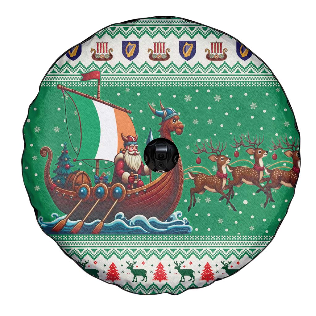 Ireland Viking Santa Christmas Spare Tire Cover Funny Reindeer Norse Xmas - Wonder Print Shop