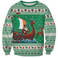 Ireland Viking Santa Christmas Sweatshirt Funny Reindeer Norse Xmas - Wonder Print Shop