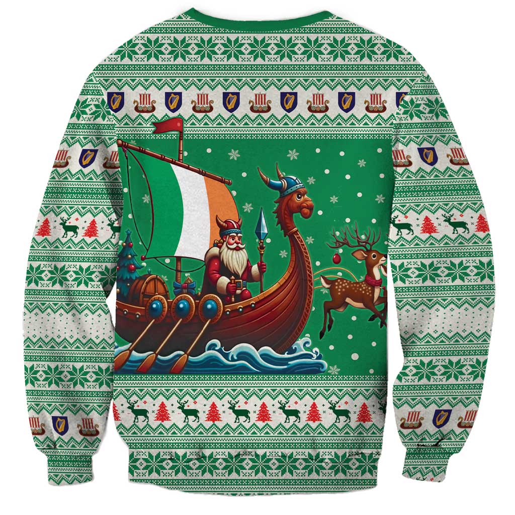 Ireland Viking Santa Christmas Sweatshirt Funny Reindeer Norse Xmas - Wonder Print Shop