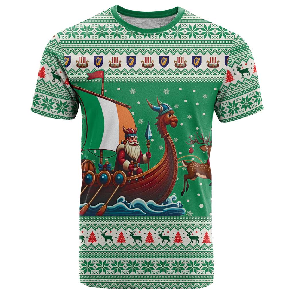 Ireland Viking Santa Christmas T Shirt Funny Reindeer Norse Xmas - Wonder Print Shop