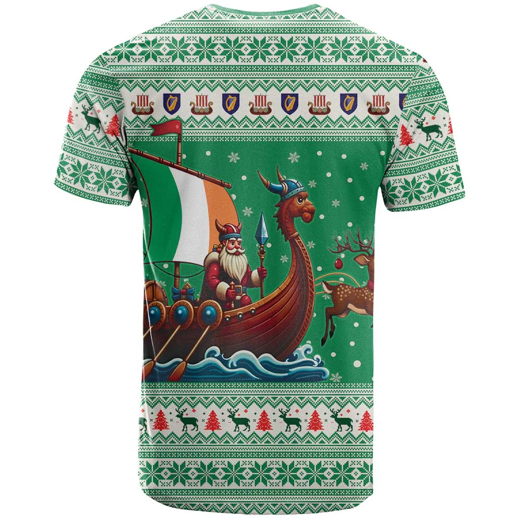 Ireland Viking Santa Christmas T Shirt Funny Reindeer Norse Xmas - Wonder Print Shop