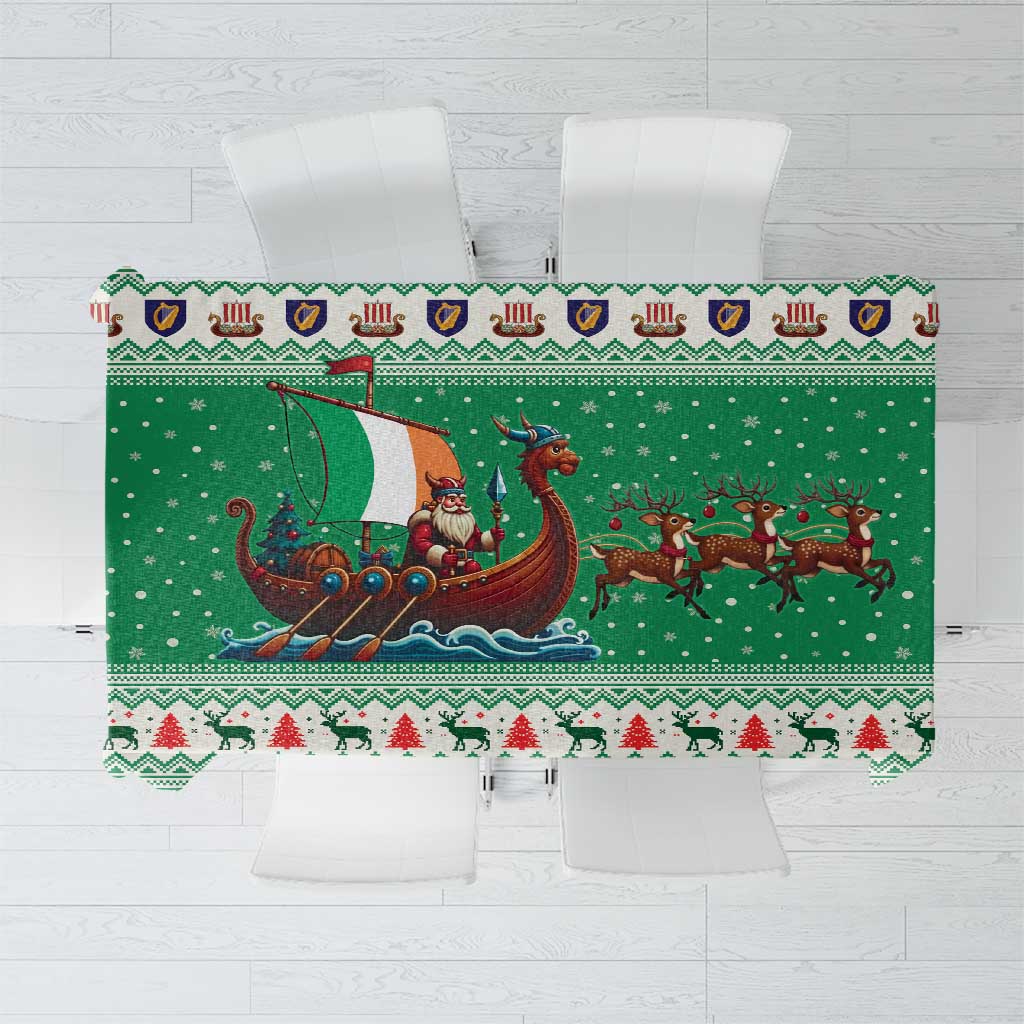 Ireland Viking Santa Christmas Tablecloth Funny Reindeer Norse Xmas - Wonder Print Shop