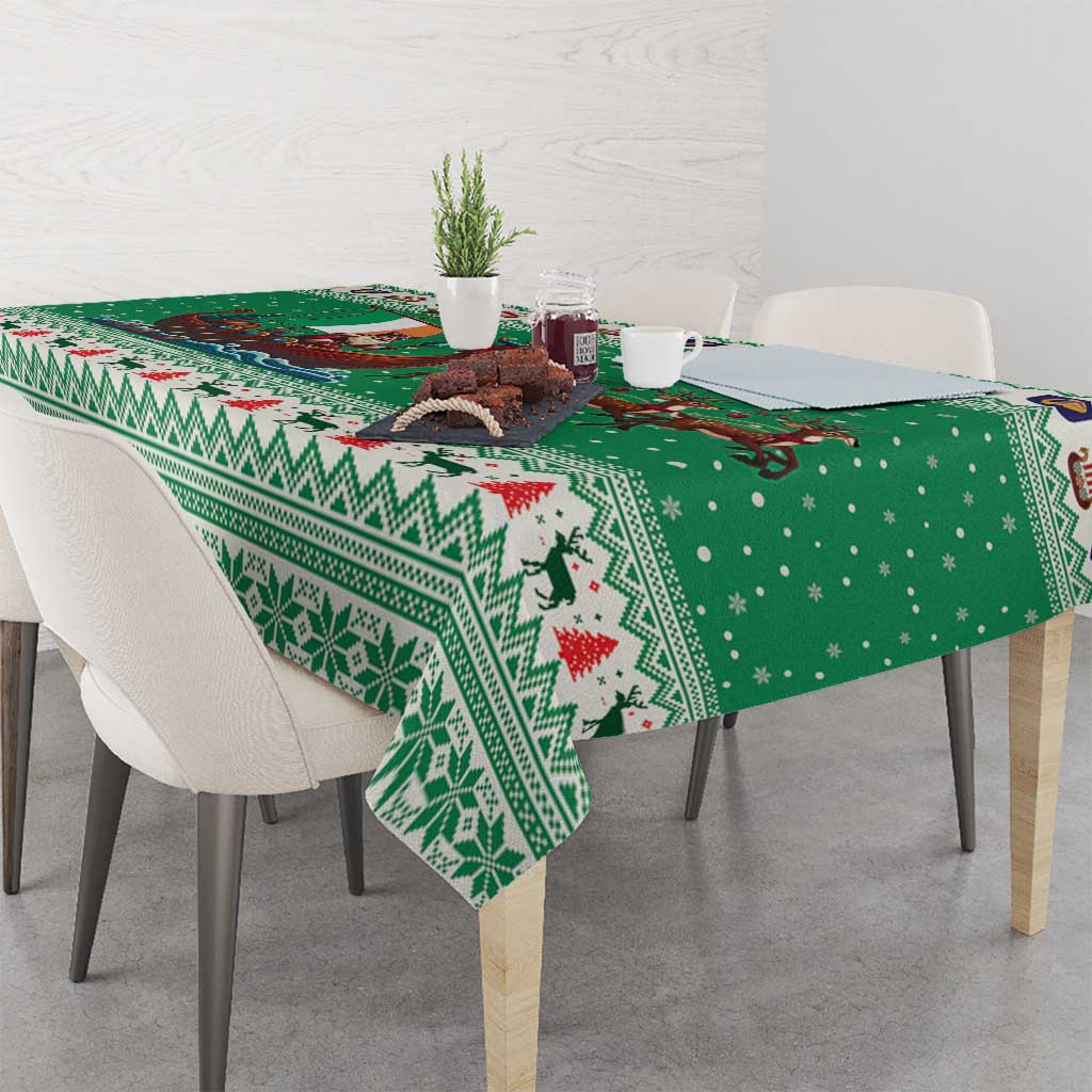 Ireland Viking Santa Christmas Tablecloth Funny Reindeer Norse Xmas - Wonder Print Shop