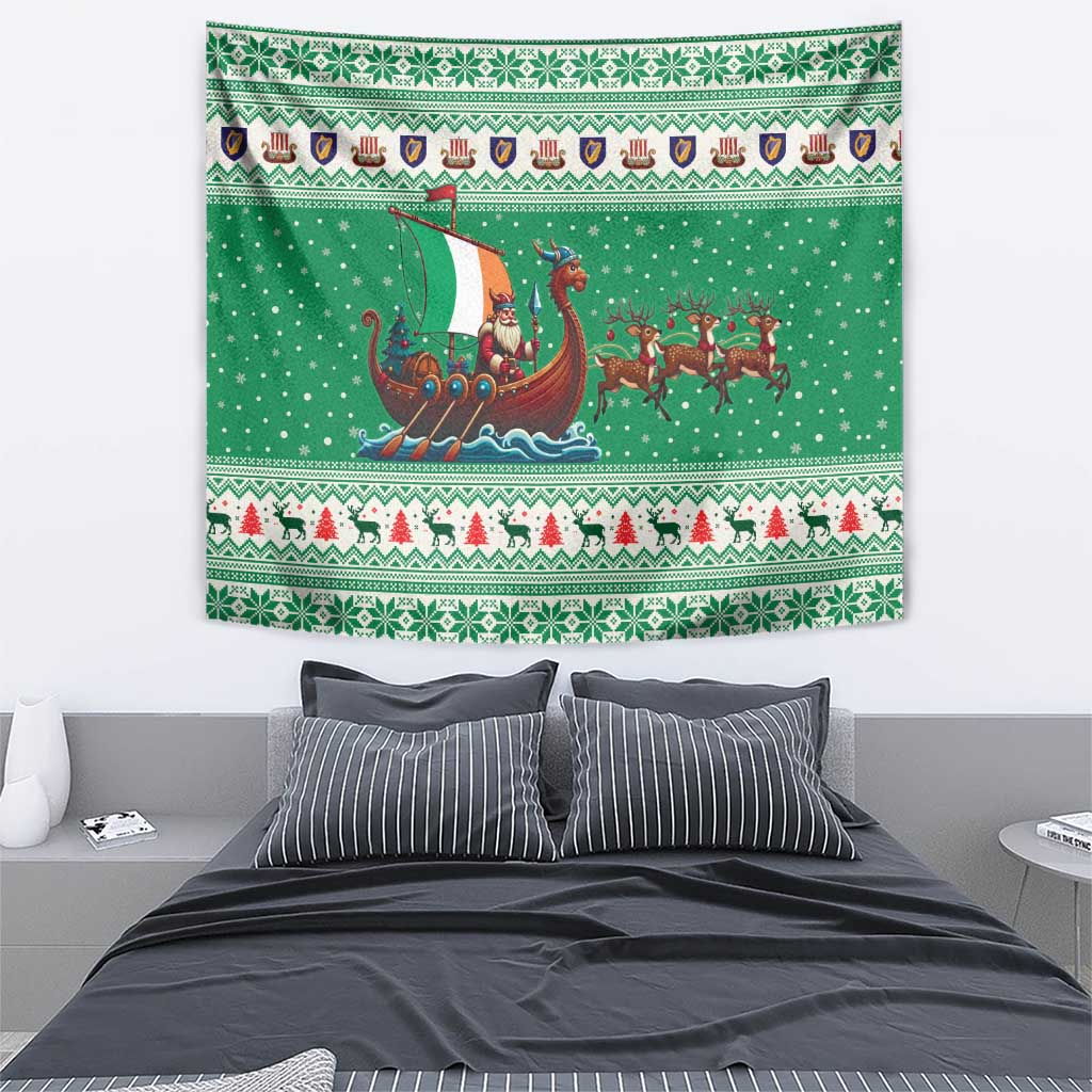 Ireland Viking Santa Christmas Tapestry Funny Reindeer Norse Xmas - Wonder Print Shop