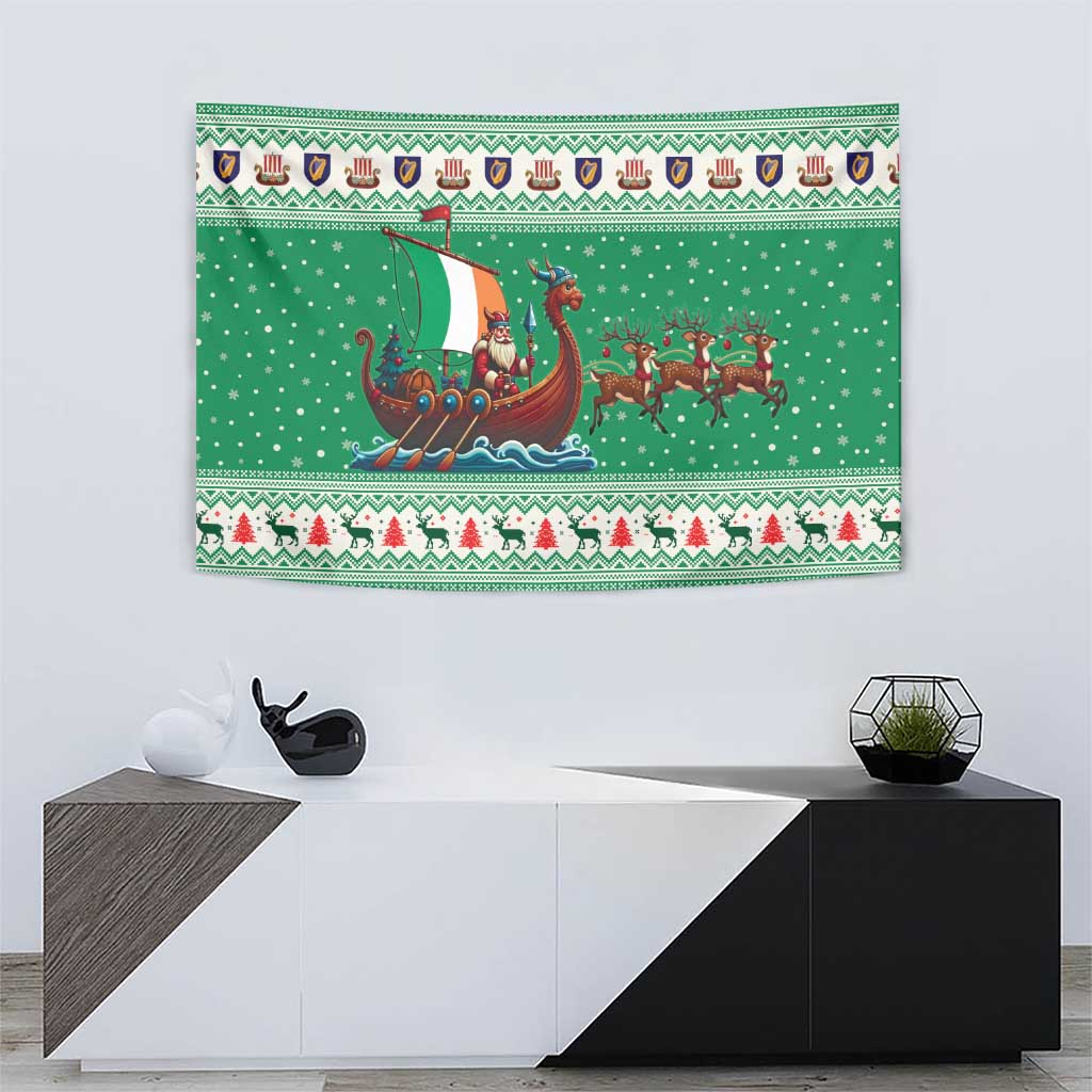 Ireland Viking Santa Christmas Tapestry Funny Reindeer Norse Xmas - Wonder Print Shop
