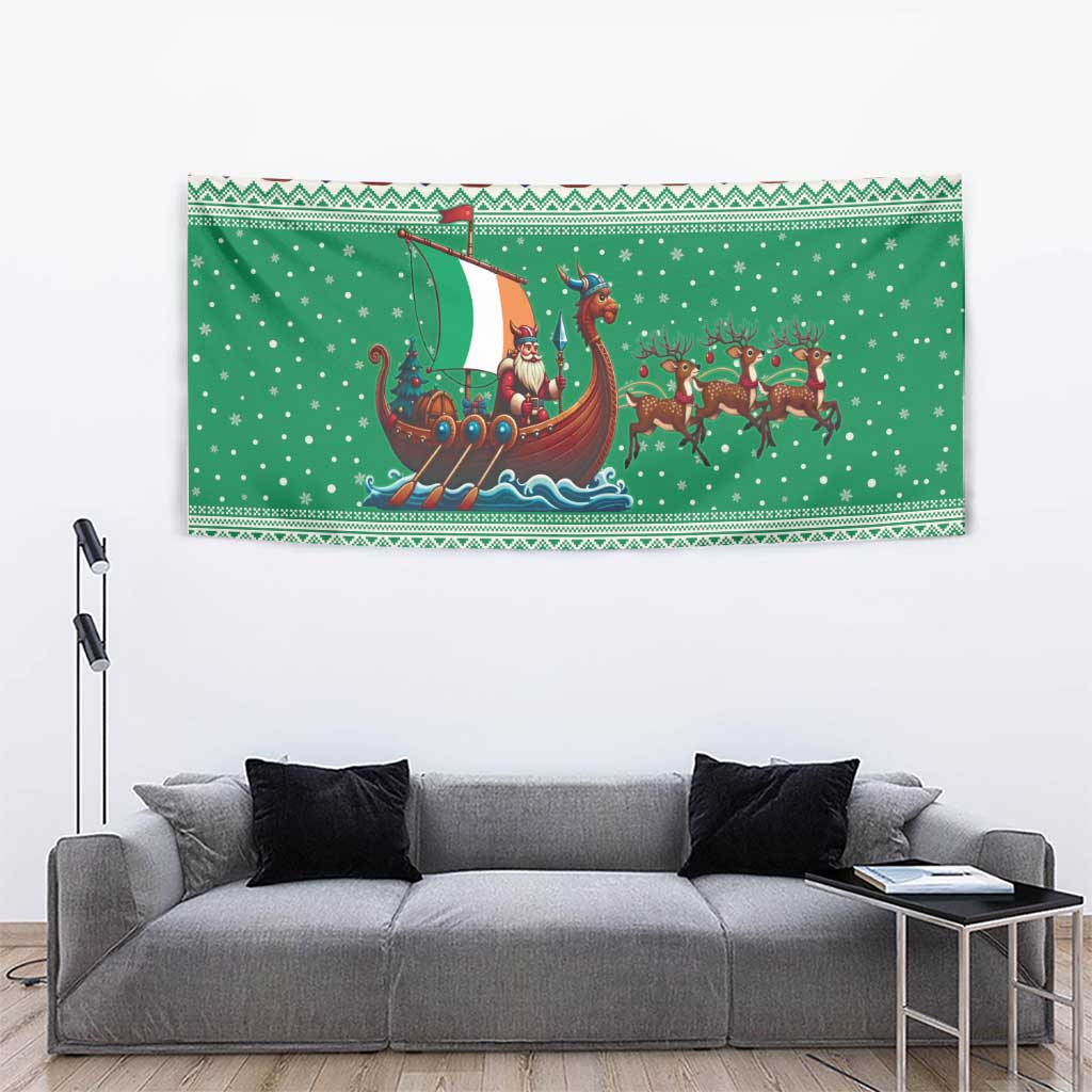 Ireland Viking Santa Christmas Tapestry Funny Reindeer Norse Xmas - Wonder Print Shop