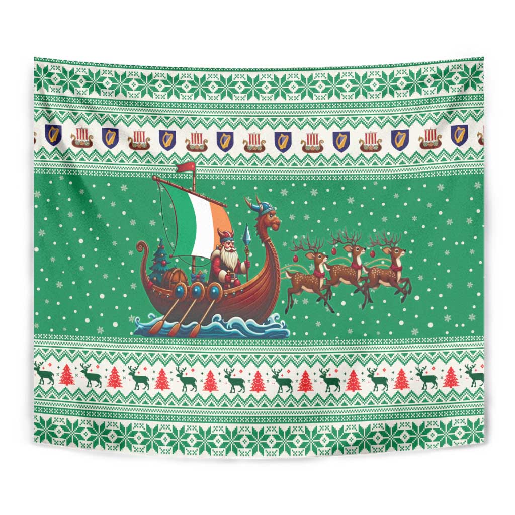 Ireland Viking Santa Christmas Tapestry Funny Reindeer Norse Xmas - Wonder Print Shop