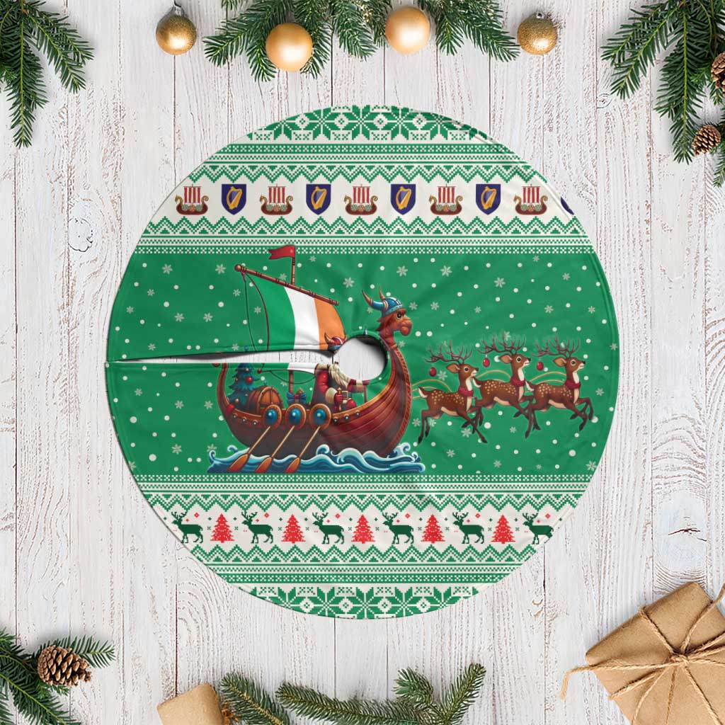 Ireland Viking Santa Christmas Tree Skirt Funny Reindeer Norse Xmas - Wonder Print Shop
