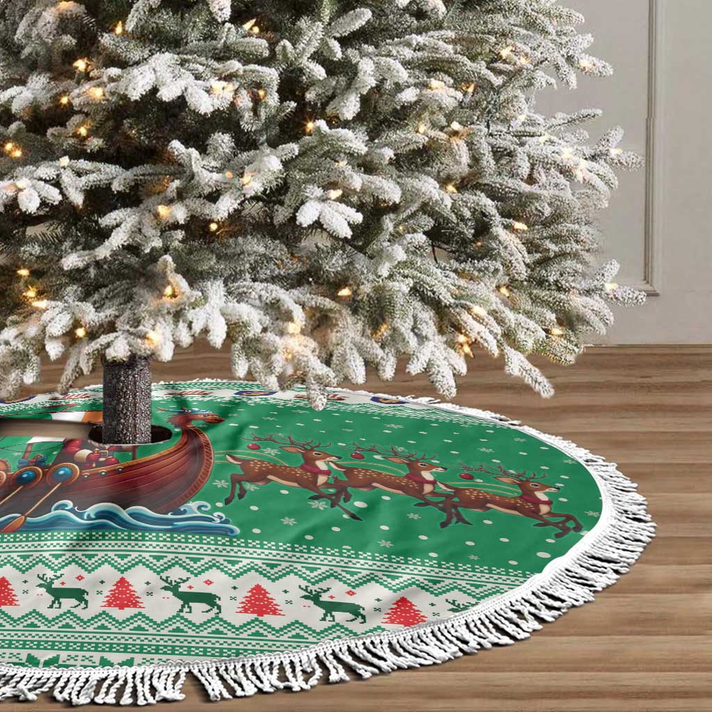 Ireland Viking Santa Christmas Tree Skirt Funny Reindeer Norse Xmas - Wonder Print Shop