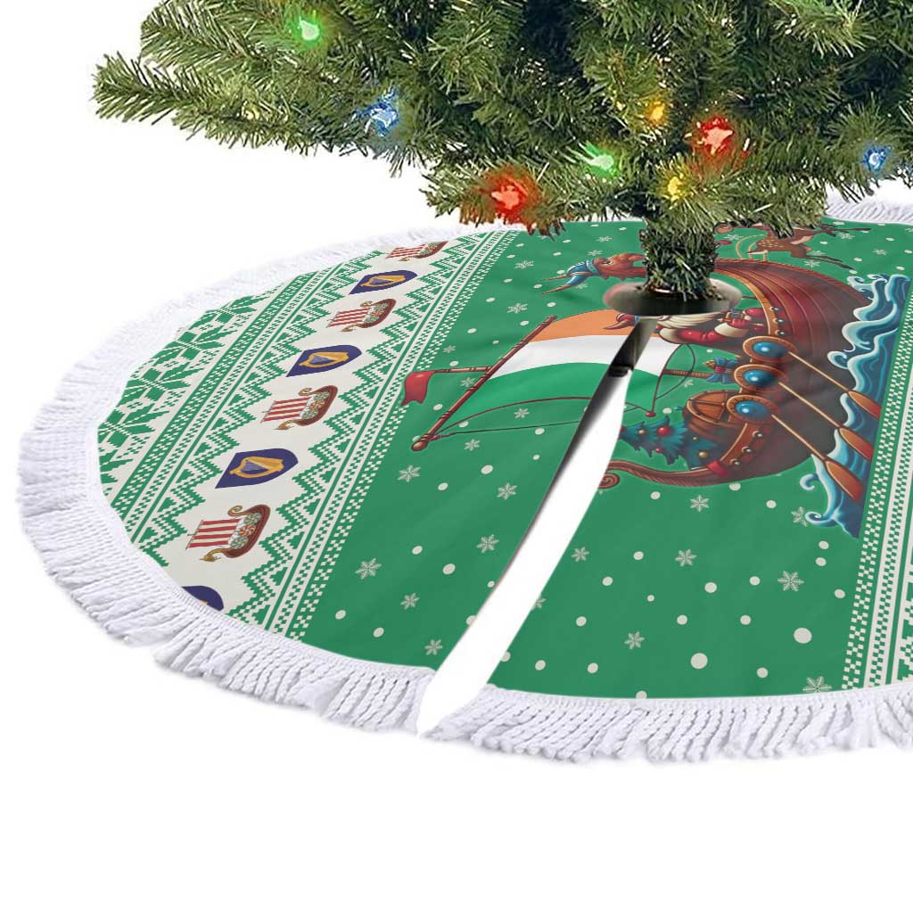 Ireland Viking Santa Christmas Tree Skirt Funny Reindeer Norse Xmas - Wonder Print Shop