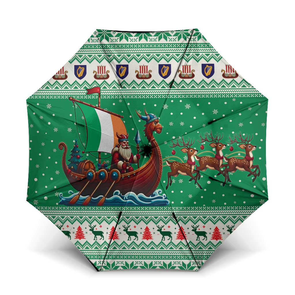 Ireland Viking Santa Christmas Umbrella Funny Reindeer Norse Xmas - Wonder Print Shop