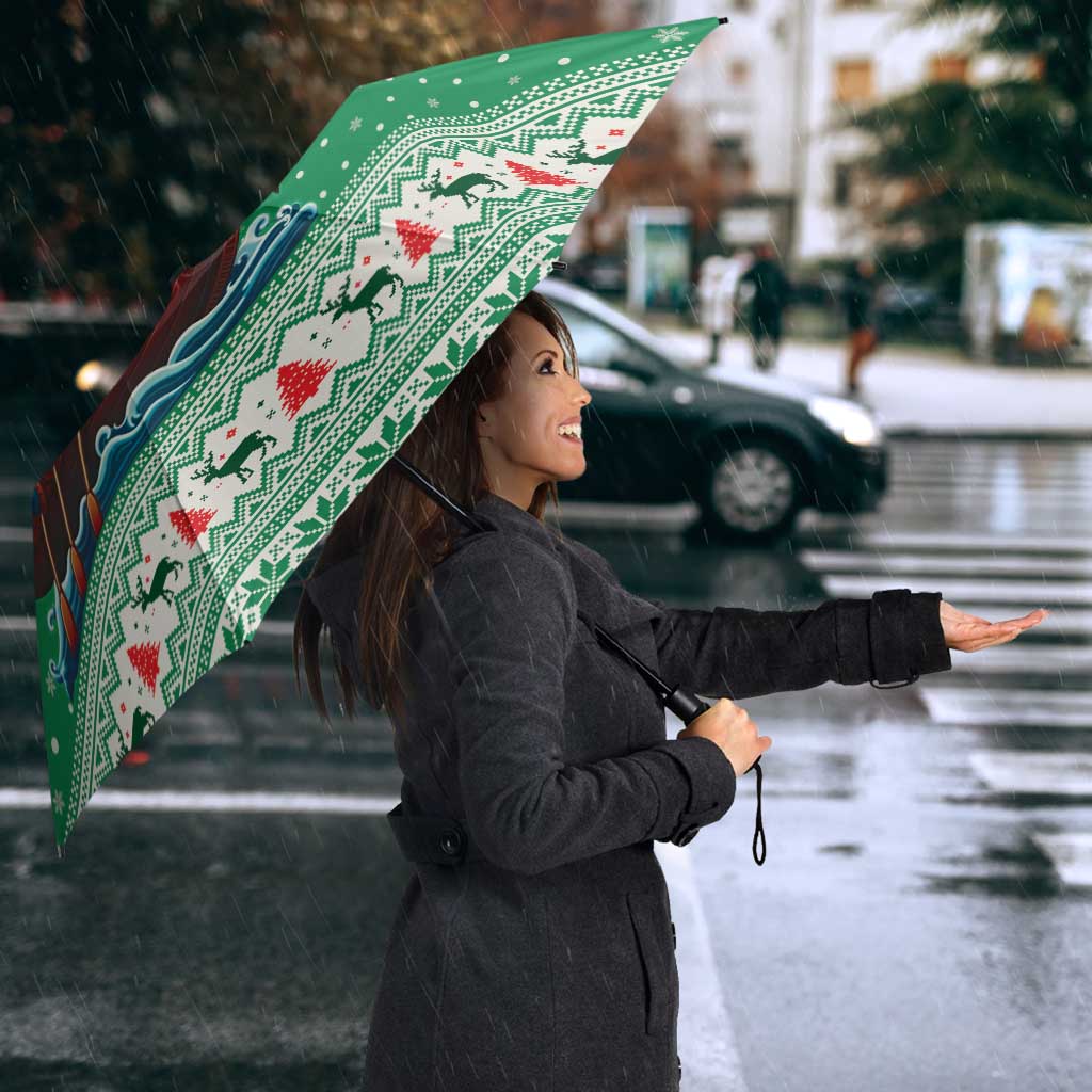 Ireland Viking Santa Christmas Umbrella Funny Reindeer Norse Xmas - Wonder Print Shop