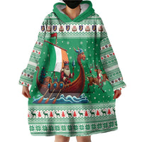 Ireland Viking Santa Christmas Wearable Blanket Hoodie Funny Reindeer Norse Xmas - Wonder Print Shop