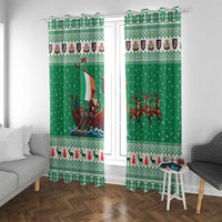 Ireland Viking Santa Christmas Window Curtain Funny Reindeer Norse Xmas - Wonder Print Shop