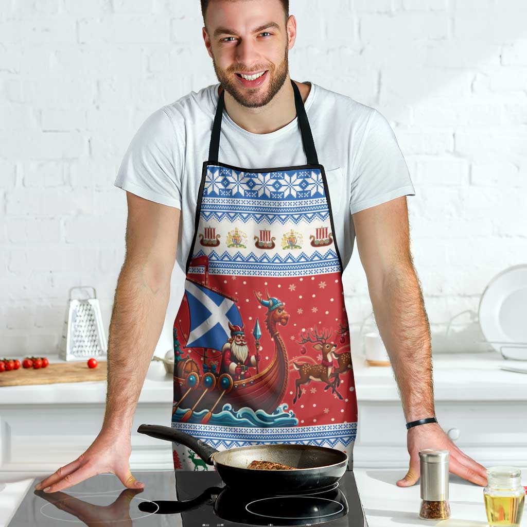 Scotland Viking Santa Christmas Apron Funny Reindeer Norse Xmas - Wonder Print Shop