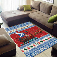 Scotland Viking Santa Christmas Area Rug Funny Reindeer Norse Xmas - Wonder Print Shop