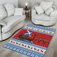 Scotland Viking Santa Christmas Area Rug Funny Reindeer Norse Xmas - Wonder Print Shop