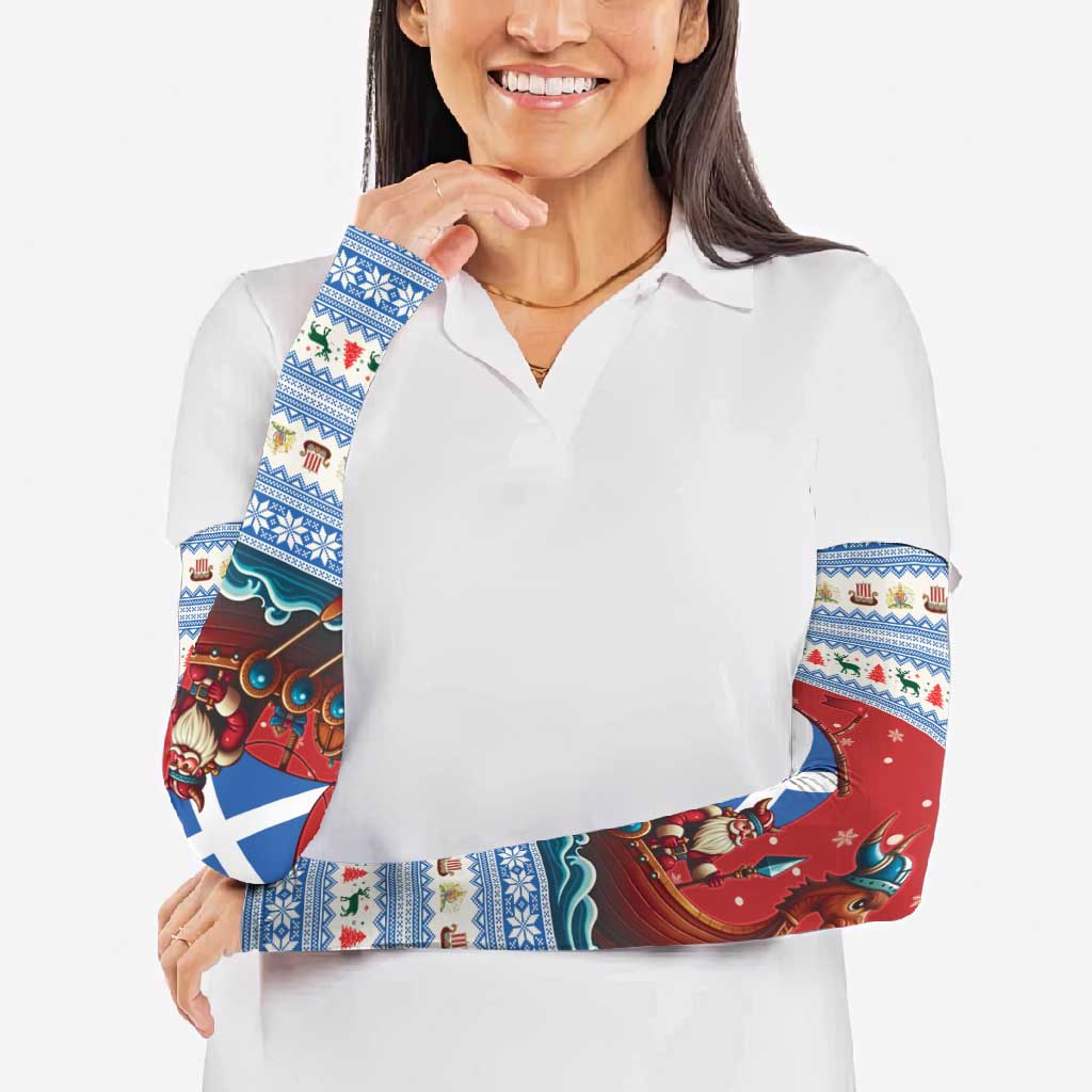 Scotland Viking Santa Christmas Arm Sleeves Funny Reindeer Norse Xmas - Wonder Print Shop