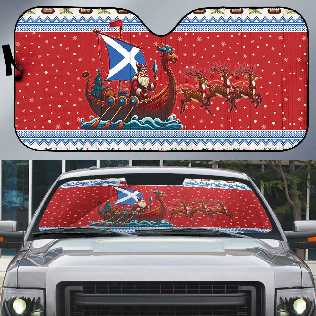Scotland Viking Santa Christmas Auto Sun Shade Funny Reindeer Norse Xmas - Wonder Print Shop