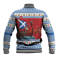 Scotland Viking Santa Christmas Baseball Jacket Funny Reindeer Norse Xmas - Wonder Print Shop