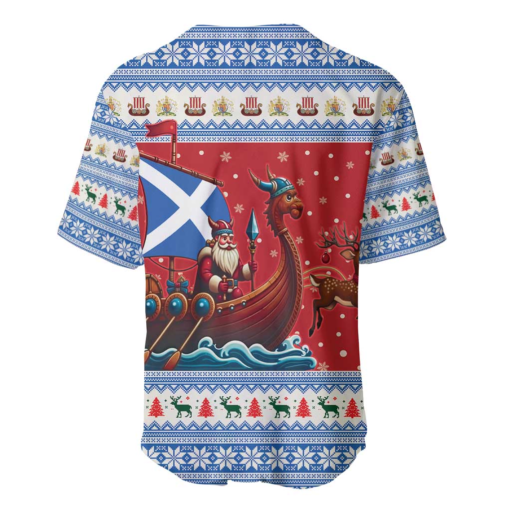 Scotland Viking Santa Christmas Baseball Jersey Funny Reindeer Norse Xmas - Wonder Print Shop