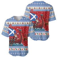 Scotland Viking Santa Christmas Baseball Jersey Funny Reindeer Norse Xmas - Wonder Print Shop