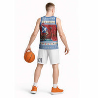Scotland Viking Santa Christmas Basketball Jersey Funny Reindeer Norse Xmas - Wonder Print Shop