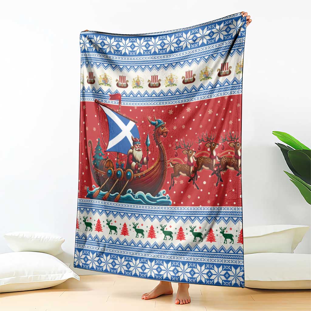 Scotland Viking Santa Christmas Blanket Funny Reindeer Norse Xmas - Wonder Print Shop