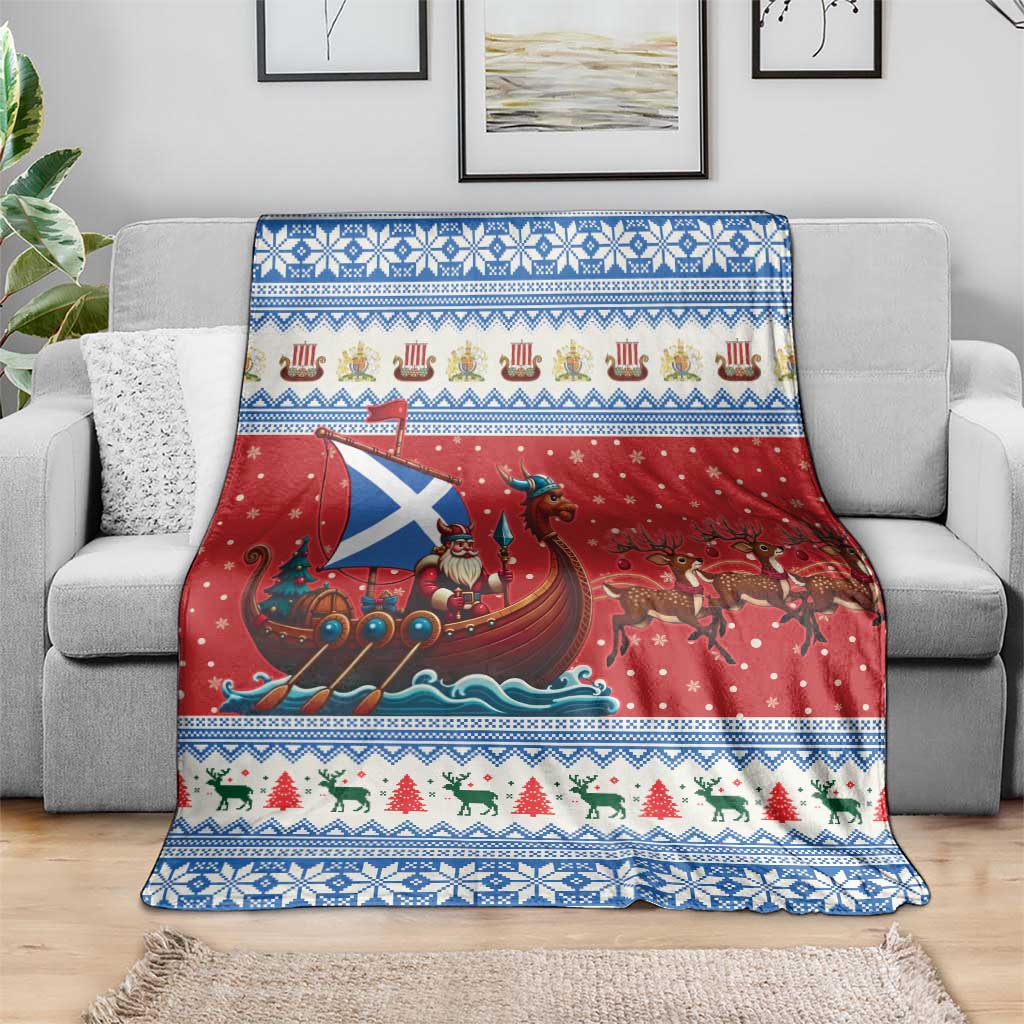 Scotland Viking Santa Christmas Blanket Funny Reindeer Norse Xmas - Wonder Print Shop