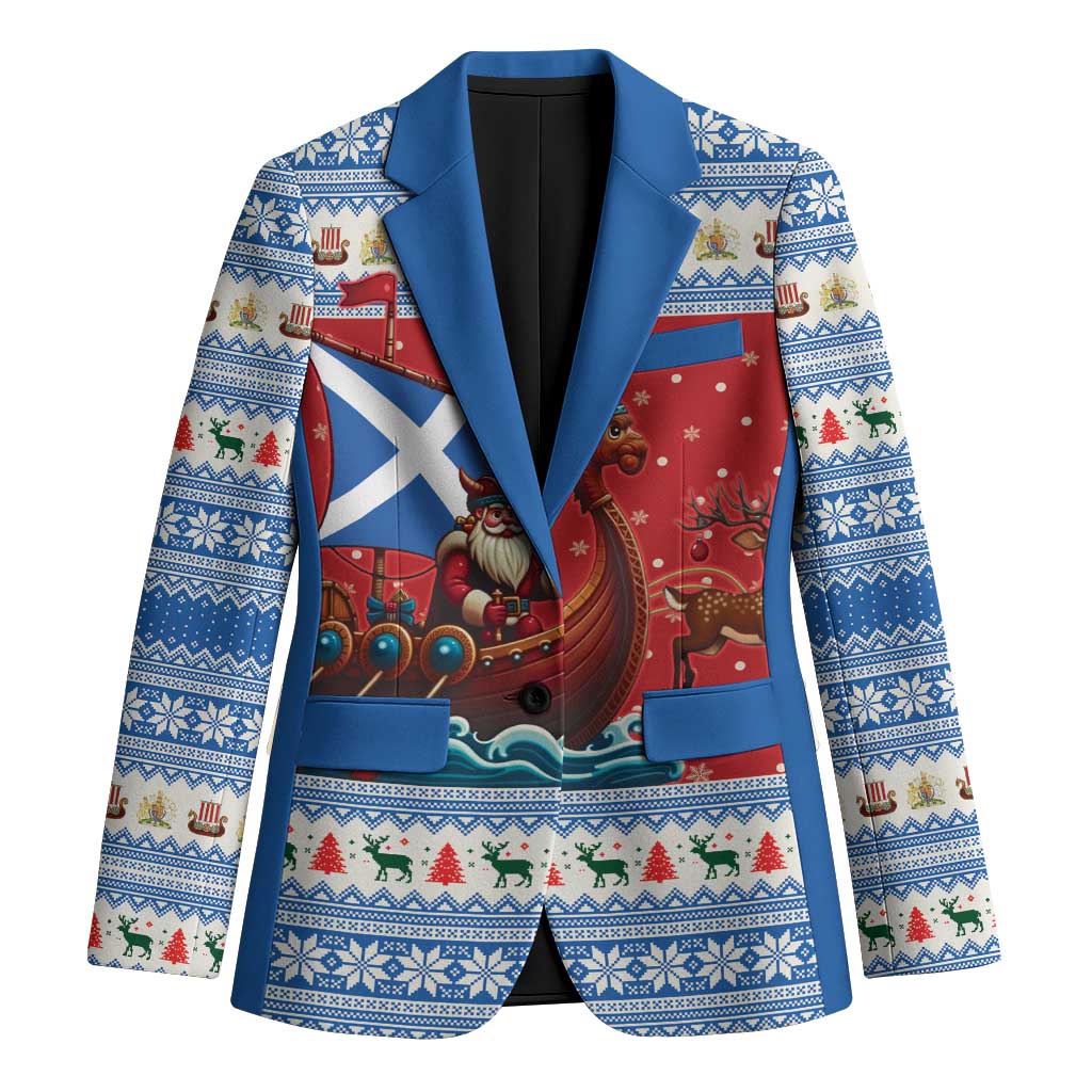 Scotland Viking Santa Christmas Blazer Funny Reindeer Norse Xmas - Wonder Print Shop
