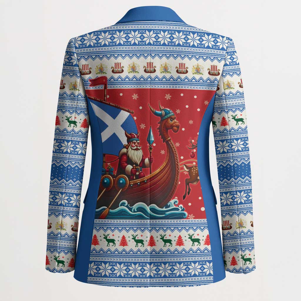 Scotland Viking Santa Christmas Blazer Funny Reindeer Norse Xmas - Wonder Print Shop