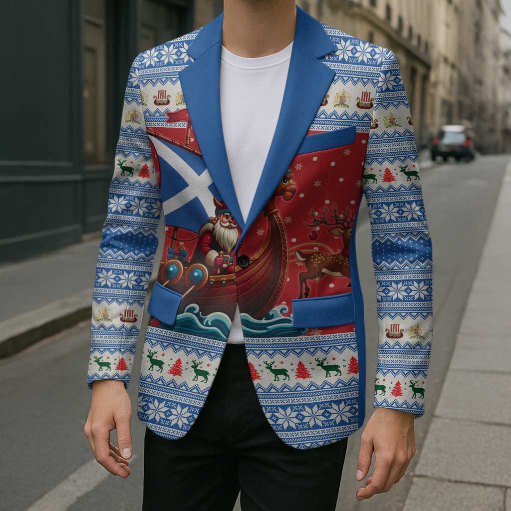Scotland Viking Santa Christmas Blazer Funny Reindeer Norse Xmas - Wonder Print Shop
