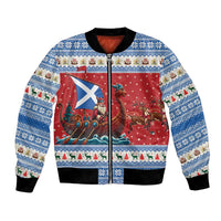 Scotland Viking Santa Christmas Bomber Jacket Funny Reindeer Norse Xmas - Wonder Print Shop