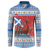 Scotland Viking Santa Christmas Button Sweatshirt Funny Reindeer Norse Xmas - Wonder Print Shop