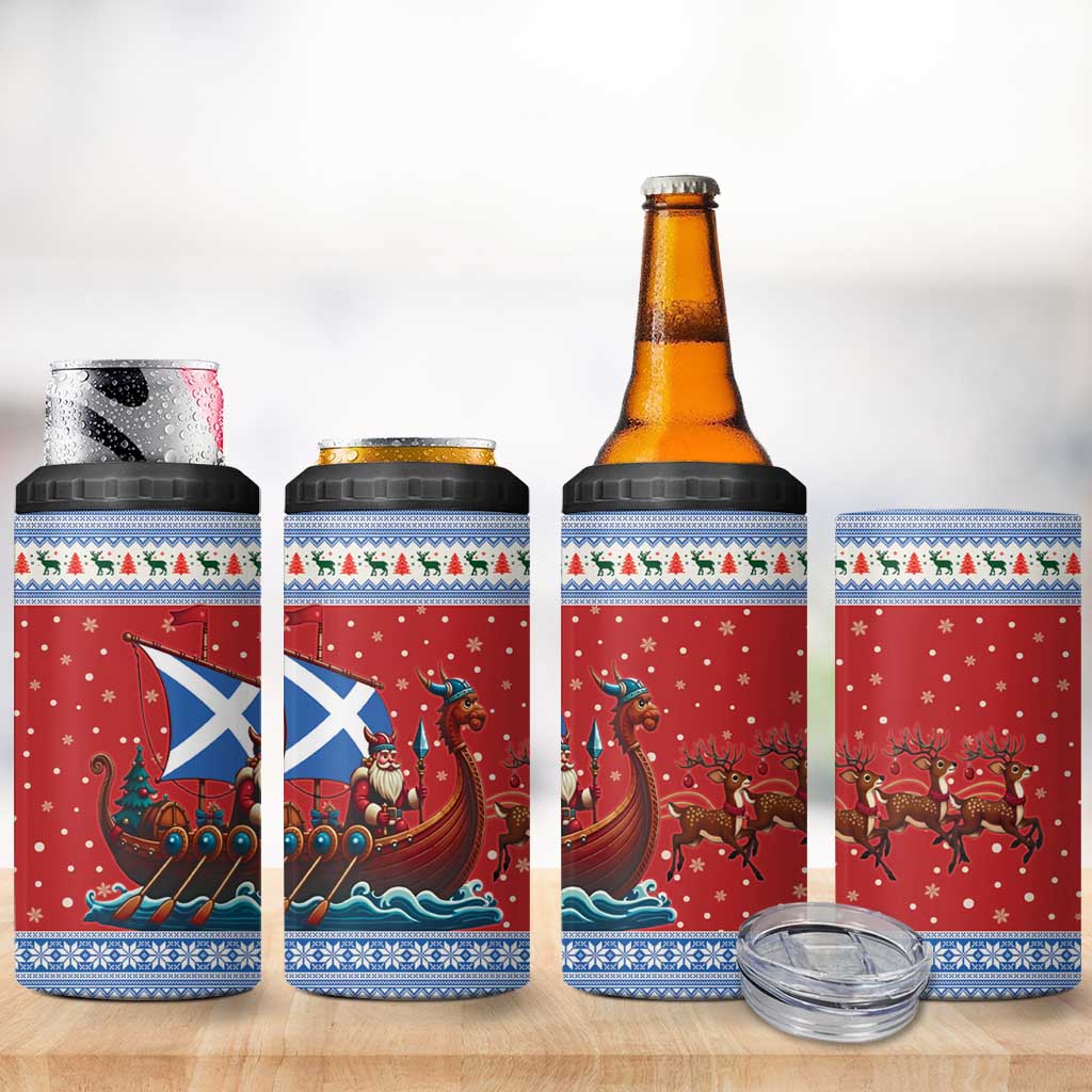 Scotland Viking Santa Christmas 4 in 1 Can Cooler Tumbler Funny Reindeer Norse Xmas - Wonder Print Shop