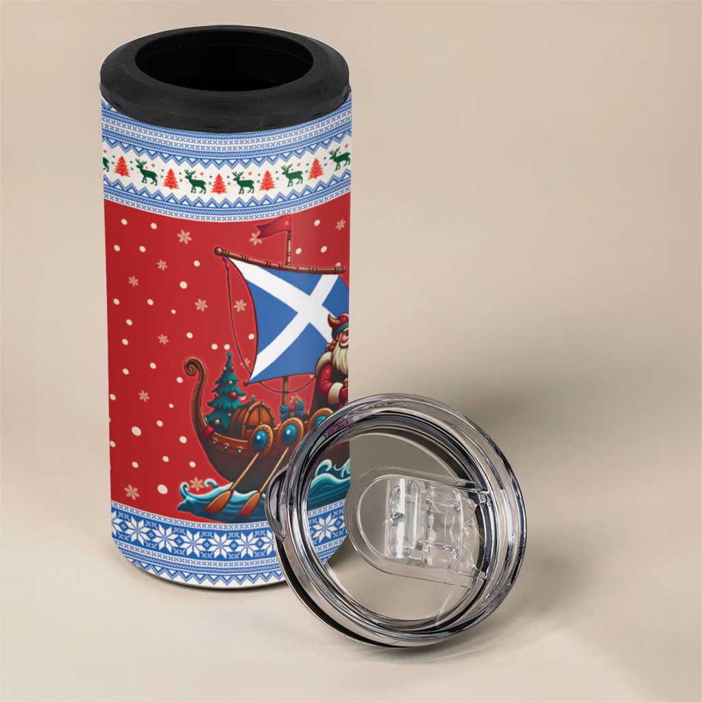 Scotland Viking Santa Christmas 4 in 1 Can Cooler Tumbler Funny Reindeer Norse Xmas - Wonder Print Shop