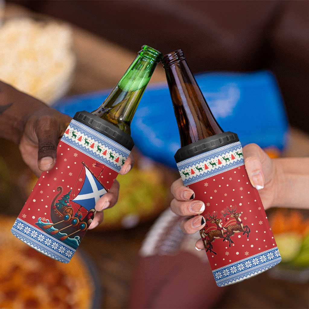 Scotland Viking Santa Christmas 4 in 1 Can Cooler Tumbler Funny Reindeer Norse Xmas - Wonder Print Shop