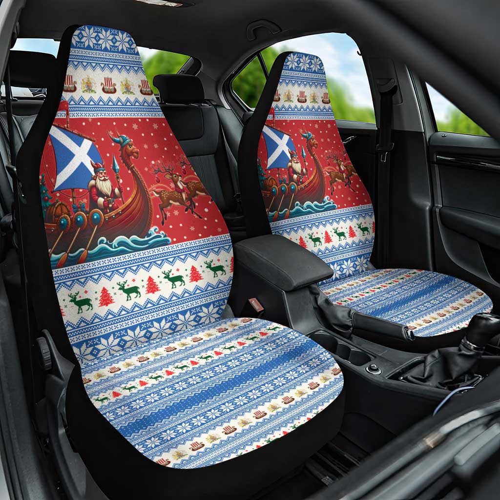 Scotland Viking Santa Christmas Car Seat Cover Funny Reindeer Norse Xmas - Wonder Print Shop