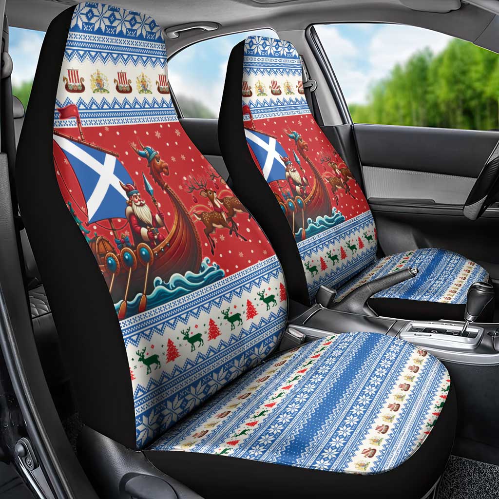Scotland Viking Santa Christmas Car Seat Cover Funny Reindeer Norse Xmas - Wonder Print Shop