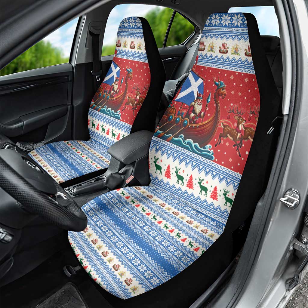 Scotland Viking Santa Christmas Car Seat Cover Funny Reindeer Norse Xmas - Wonder Print Shop